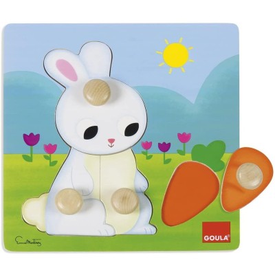 PUZZLE MADERA CONEJO 22X22...